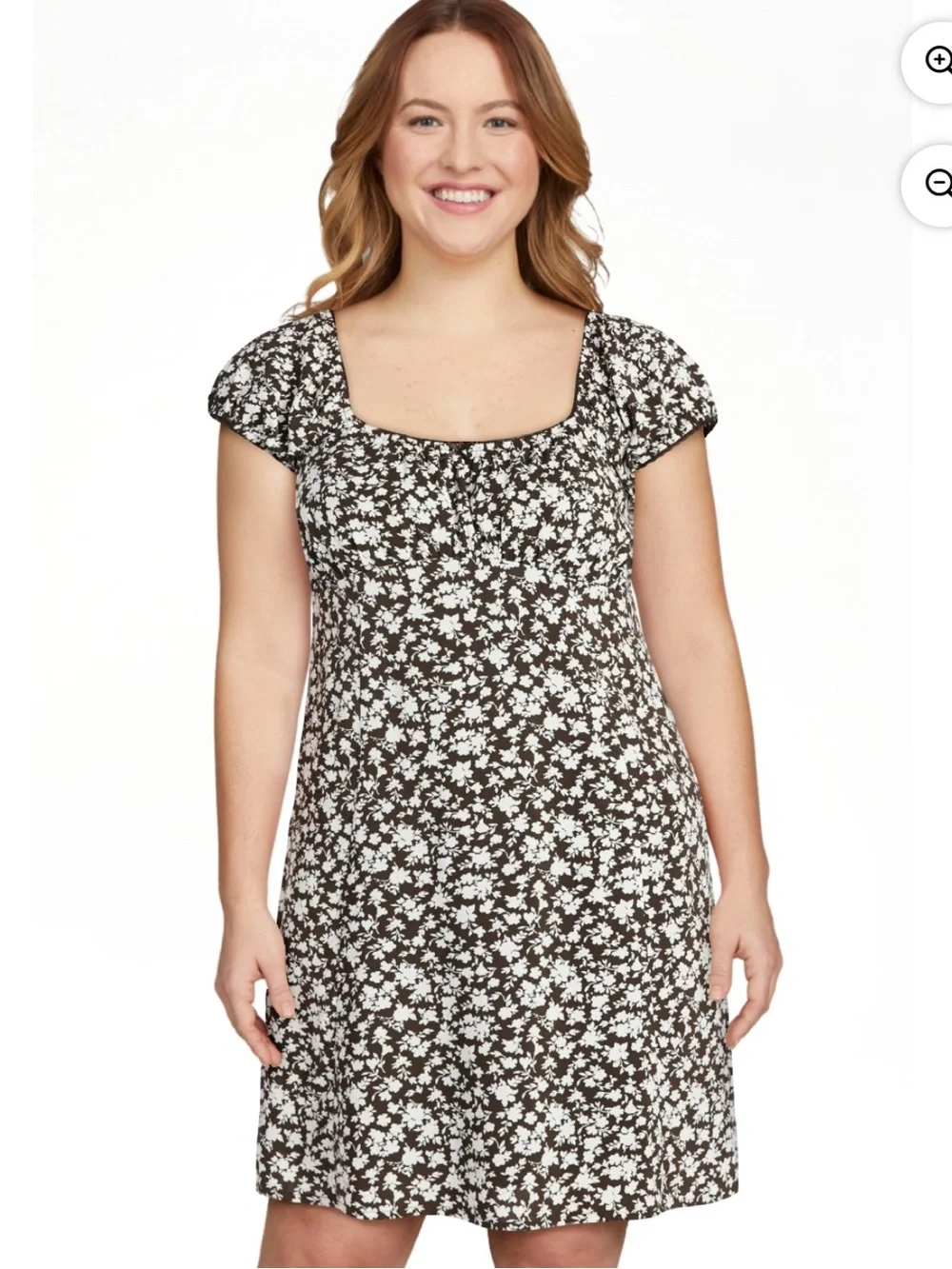 No Boundaries Fit and Flare Dress with Puff Sleeves - Size Large
